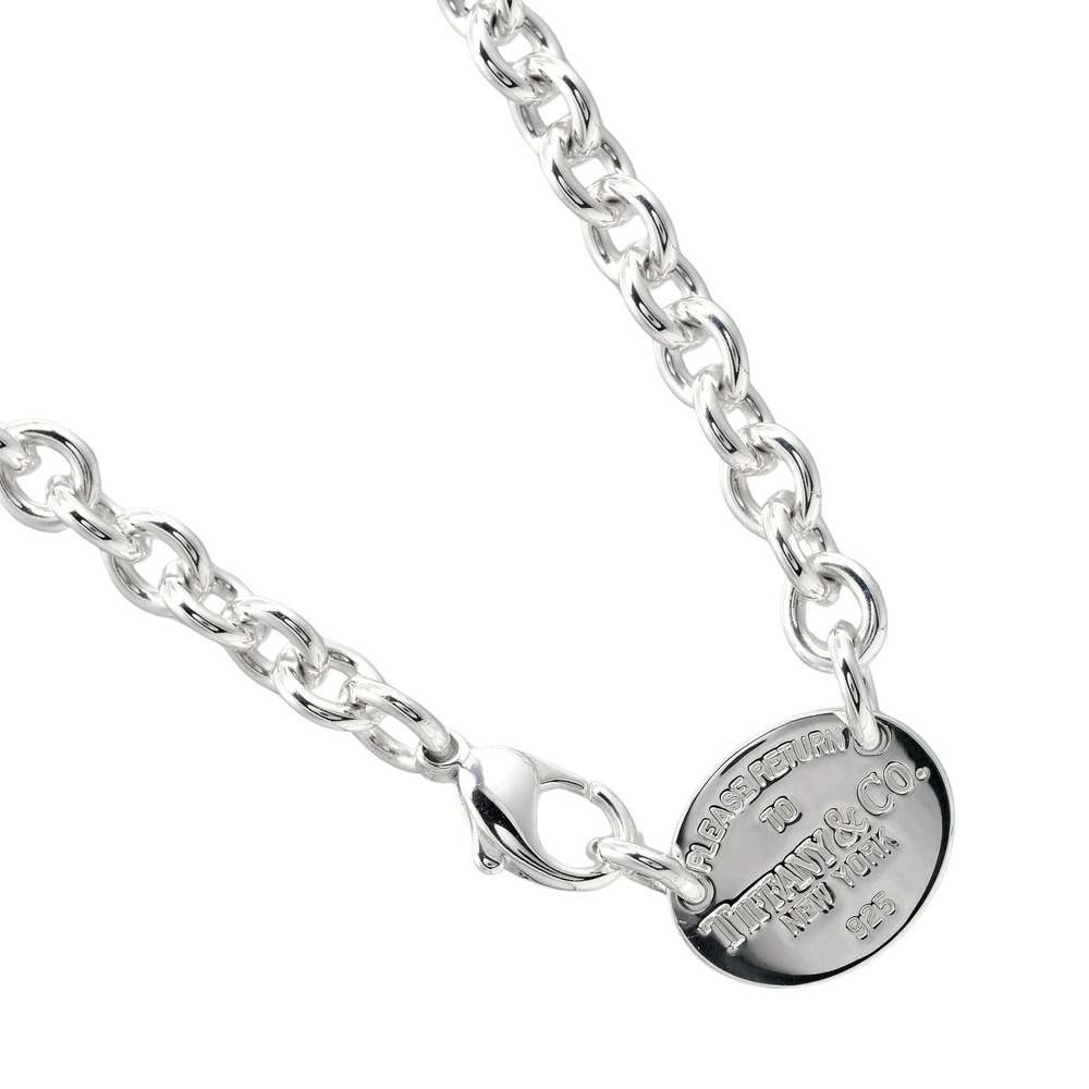 Tiffany Co to Oval Necklace Choker Sterling Silver